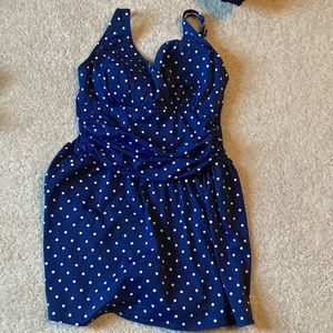 Swimsuit very comfortable blue with white polkadots